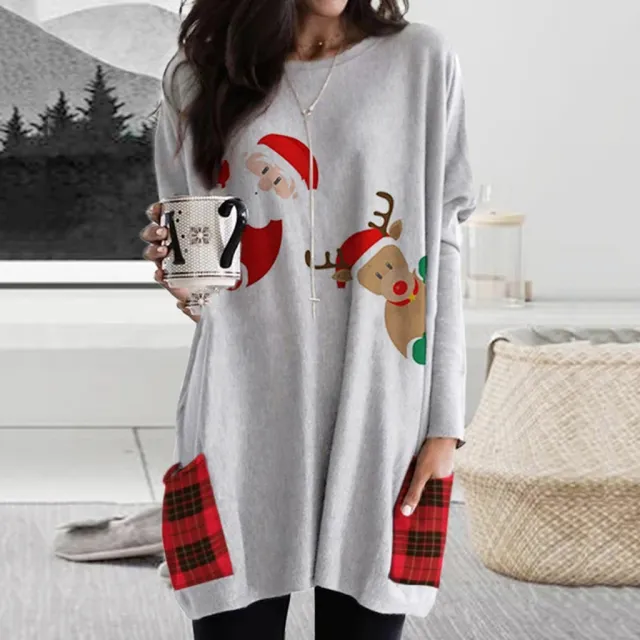 Round neck long sleeve printed pocket shirt 2Style Xl - Shop at LoveMi