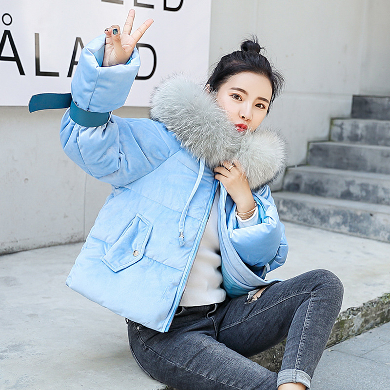 Big fur collar bread coat cotton coat