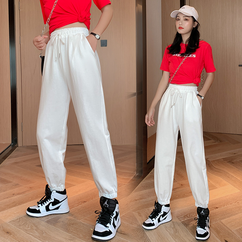 Candy colored waist thin women's pants White - Shop at LoveMi