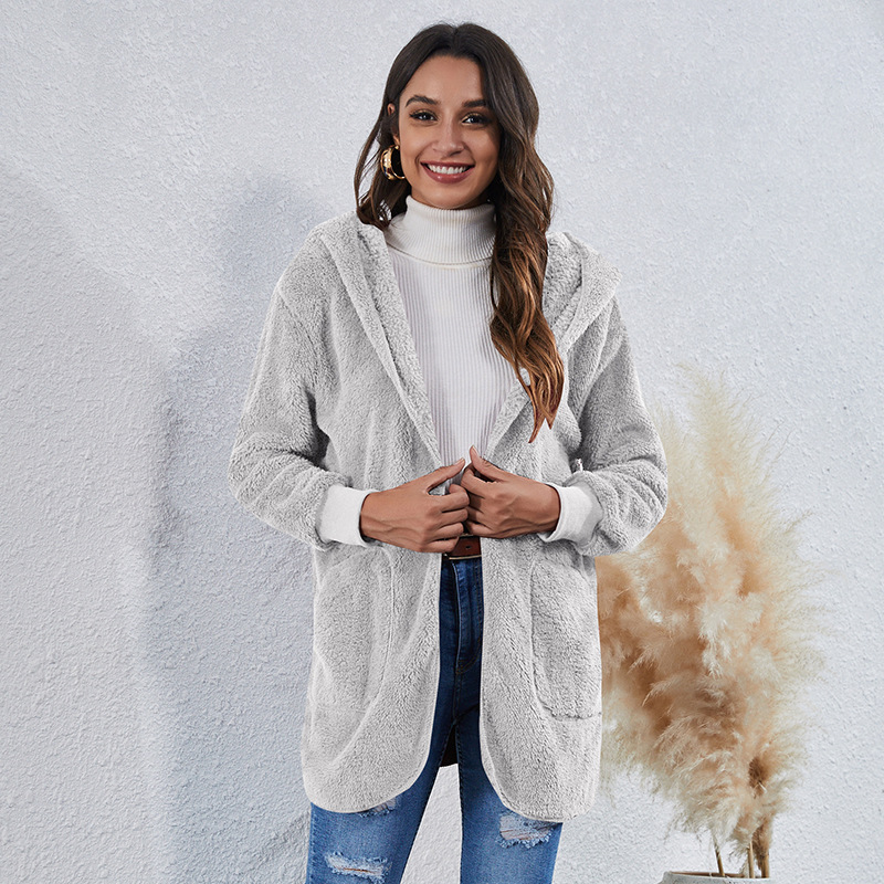 Autumn and winter plush warm cotton coat