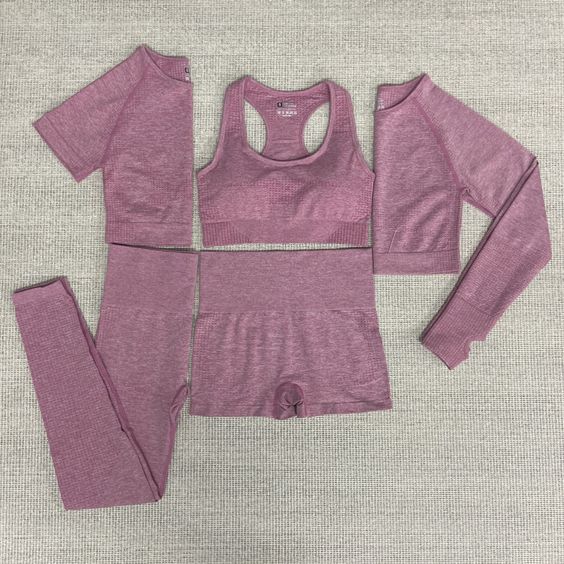 Seamless long sleeve fitness suit