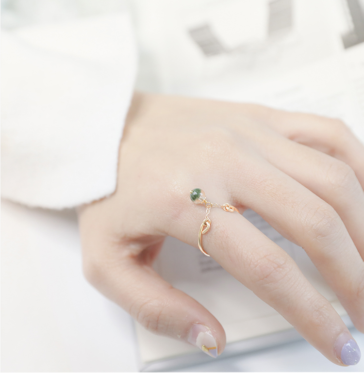Gold-clad index finger ring female fashion personality