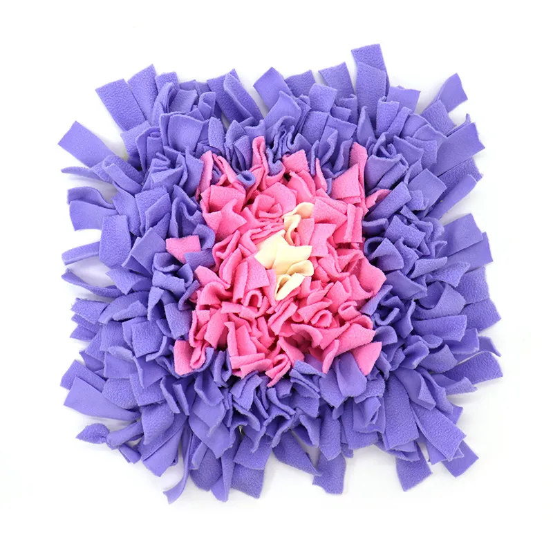 Dog Sniffing Pad Dog Leaking Food Puzzle - Pink Purple Flower Bud