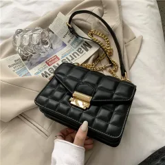 Lingge small square chain bag girls fashion - Black - View 1