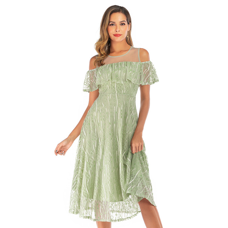 Off shoulder mid length dress