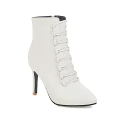 Zip Martin Boots - White - View 1
