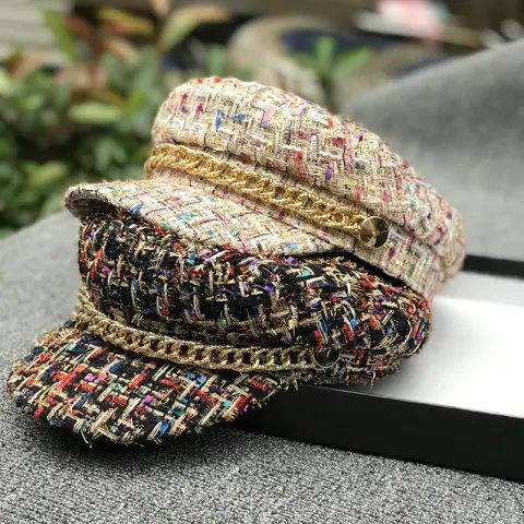Ladies Peaked Cap Octagonal Cap Fashion Military Cap