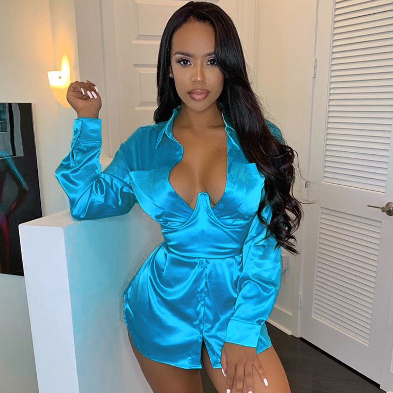 Tie-breasted shirt dress