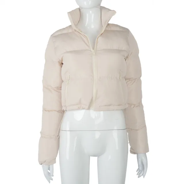 Stand up collar warm casual down jacket Tan - Shop at LoveMi