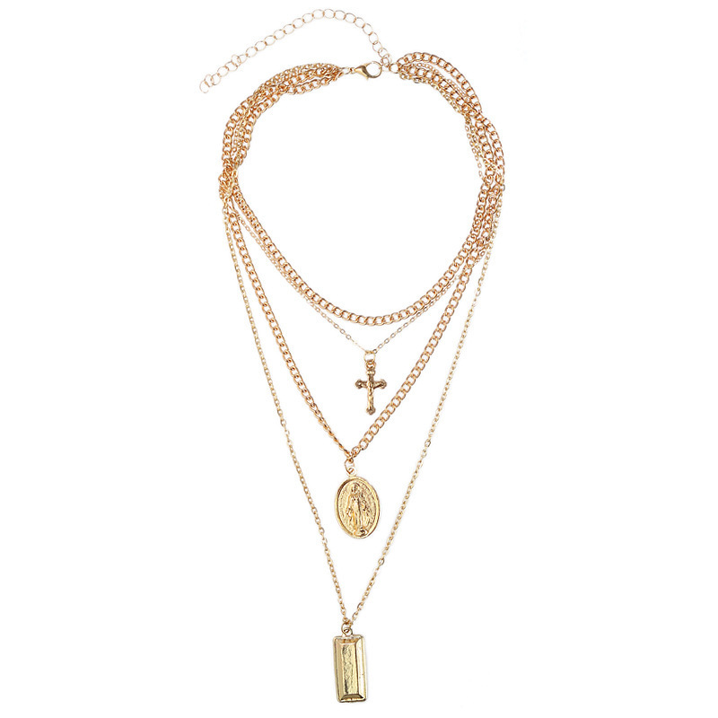 Cross multi-layer pendant necklace