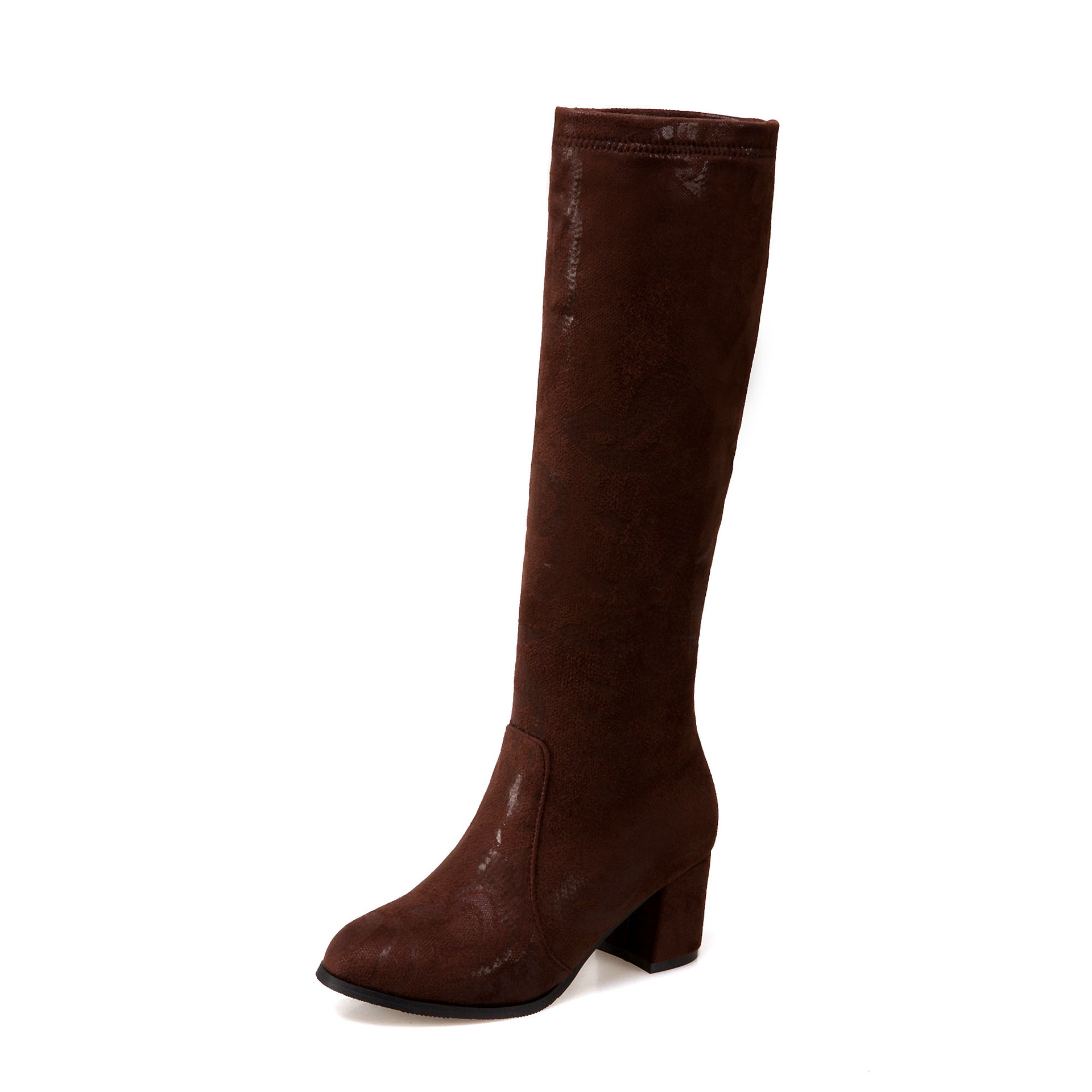 Women's high tube pattern boots Brown - Shop at LoveMi