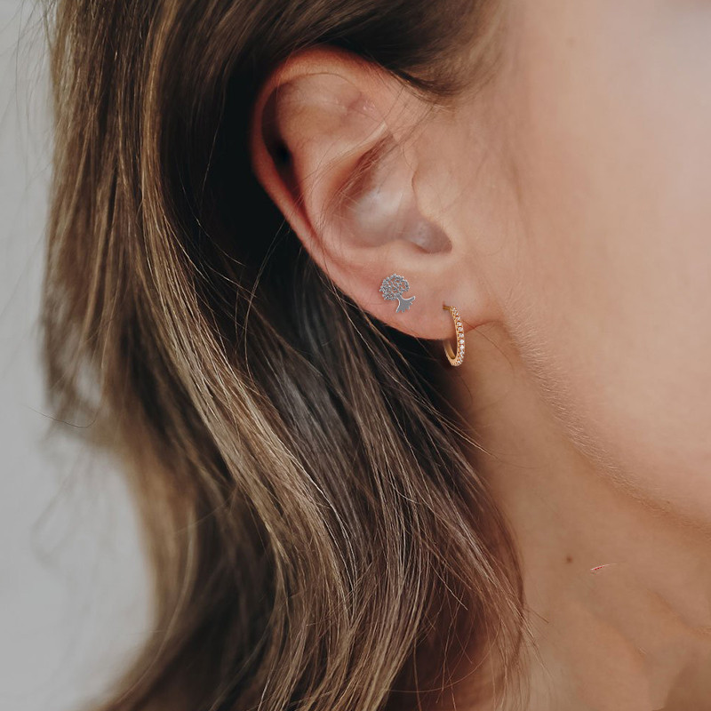 Simple design C-shaped geometric earrings