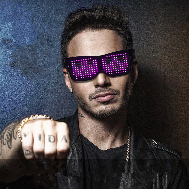 Bluetooth connected luminous glasses led shutter atmosphere Sunglasses — foto 6
