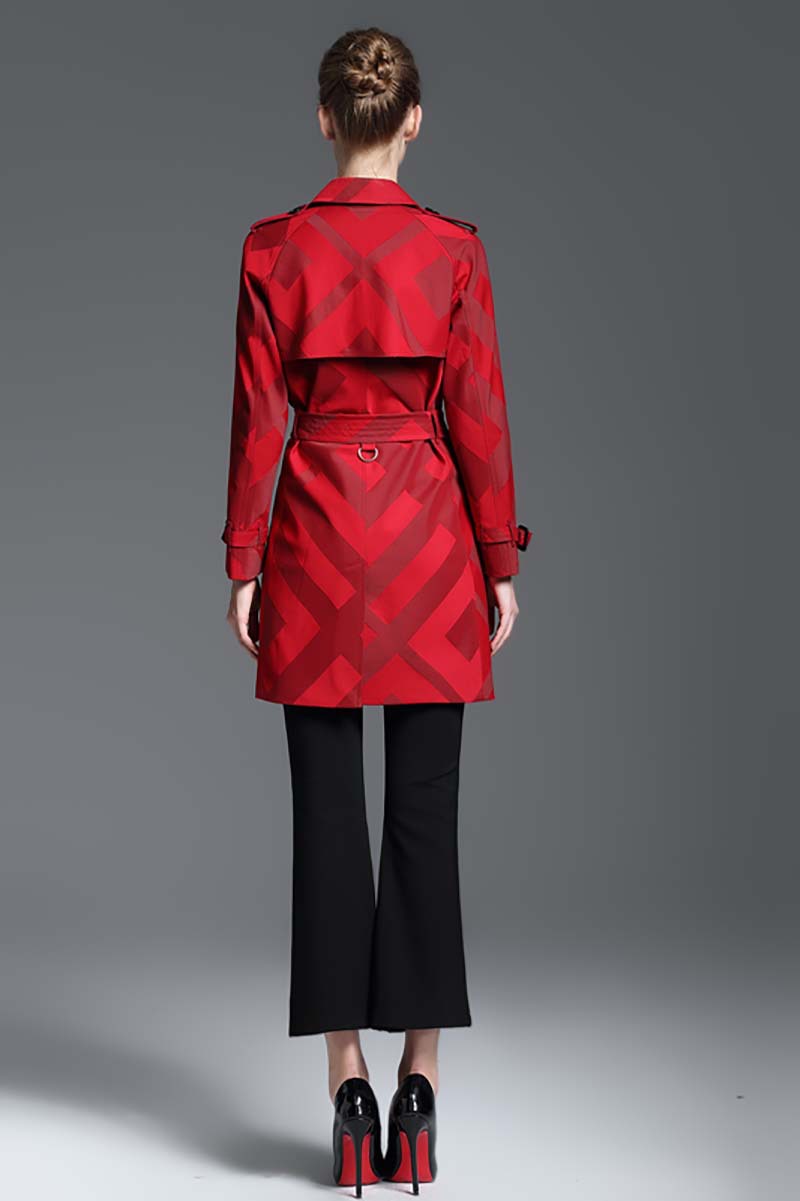 Plaid waterproof windbreaker coat