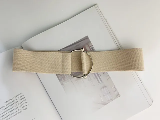 Simple Waist Seal Elastic Elastic Ladies Belt Apricot - Shop at LoveMi