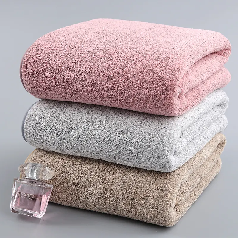 Bamboo Charcoal Solid Color Household Bath Towel for Adults