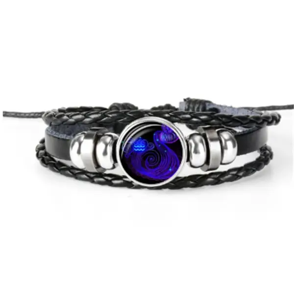 12 Zodiac Constellation Bracelet Luminous Braided Design Bracelet for Men Women