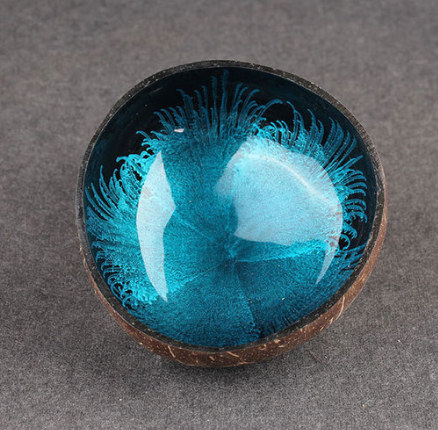 Coconut Shell Bowls – Decorative Splash Inner Color Resin Design