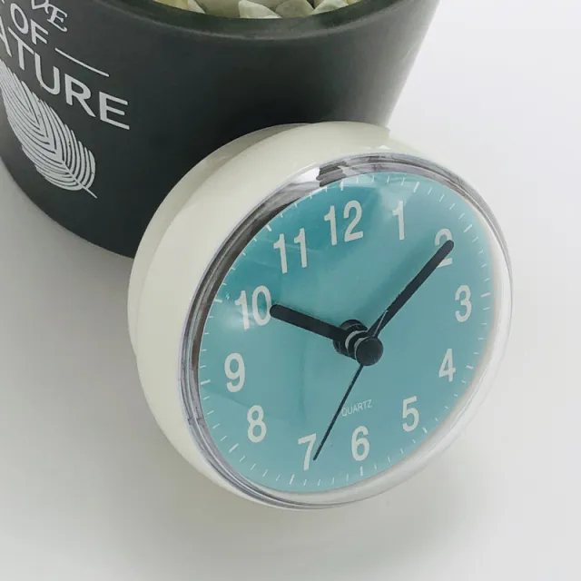 Mini sucker bathroom anti fog and waterproof clock Blue - Shop at LoveMi