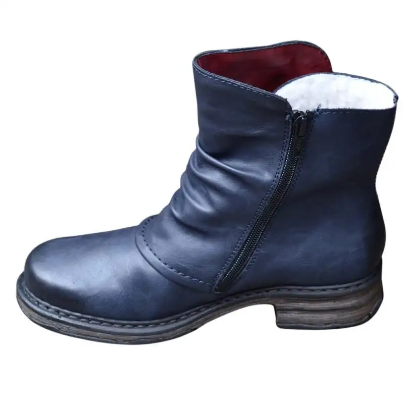 Square heel side zipper Martin boots