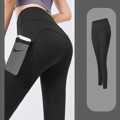 High waist and hip Side Pocket Yoga Pants Black - Shop at LoveMi