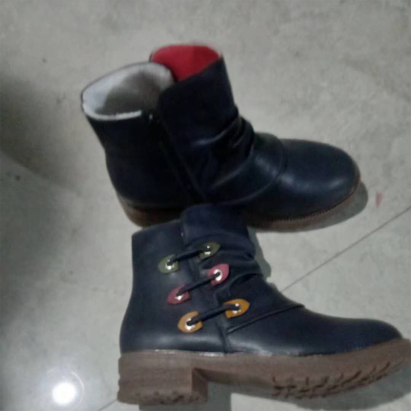 Square heel side zipper Martin boots