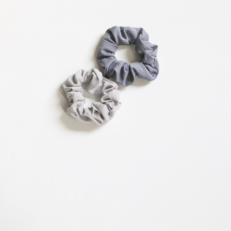 Fabric small mesh large intestine hair tie Blue Grey - Shop at LoveMi