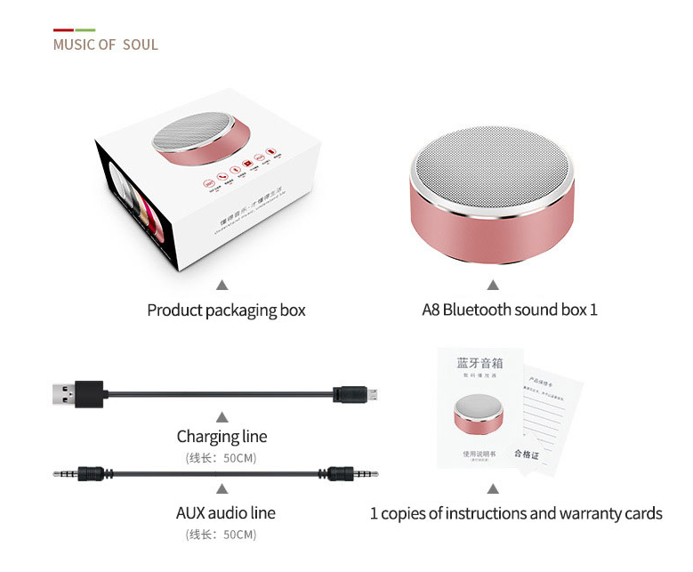 S8 portable Bluetooth speaker Mini card subwoofer built-in battery mini speaker - Image 9