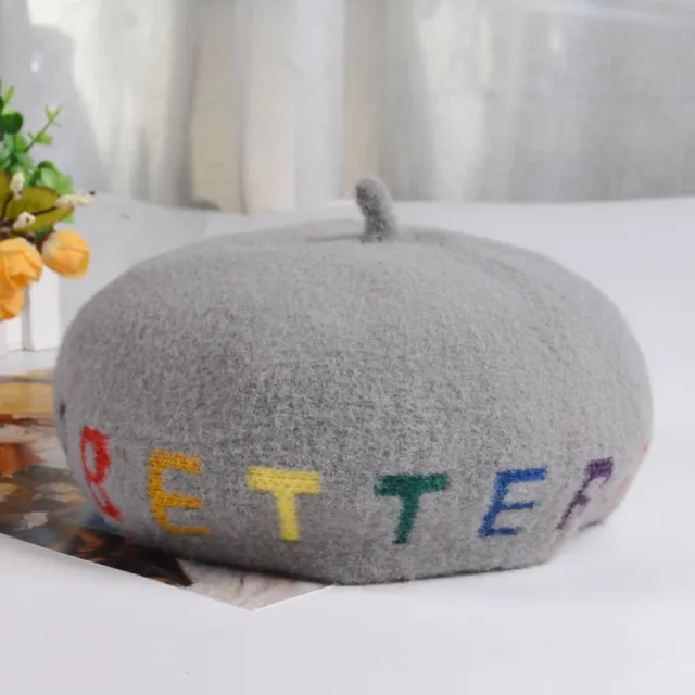 Wool blend British net red painter hat Grey - Shop at LoveMi