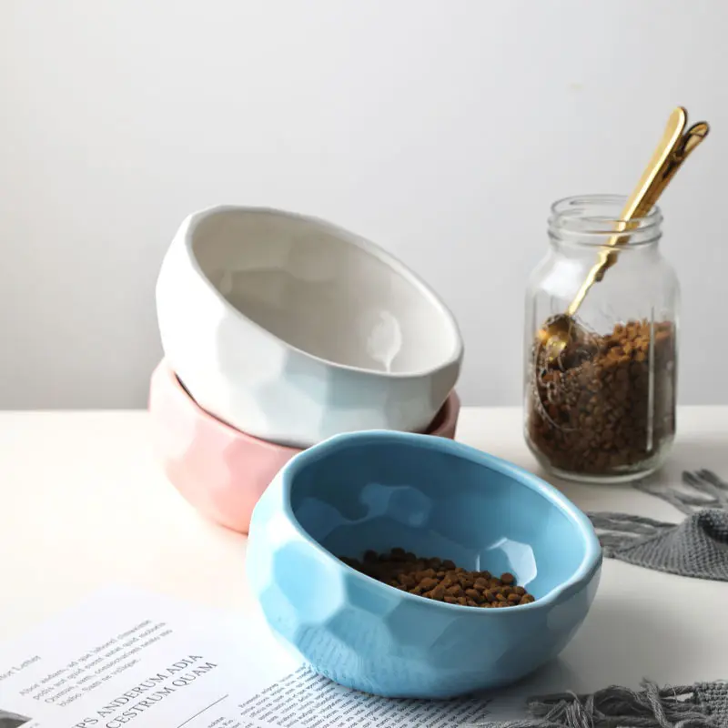 Pet bowl oblique mouth cat food dog