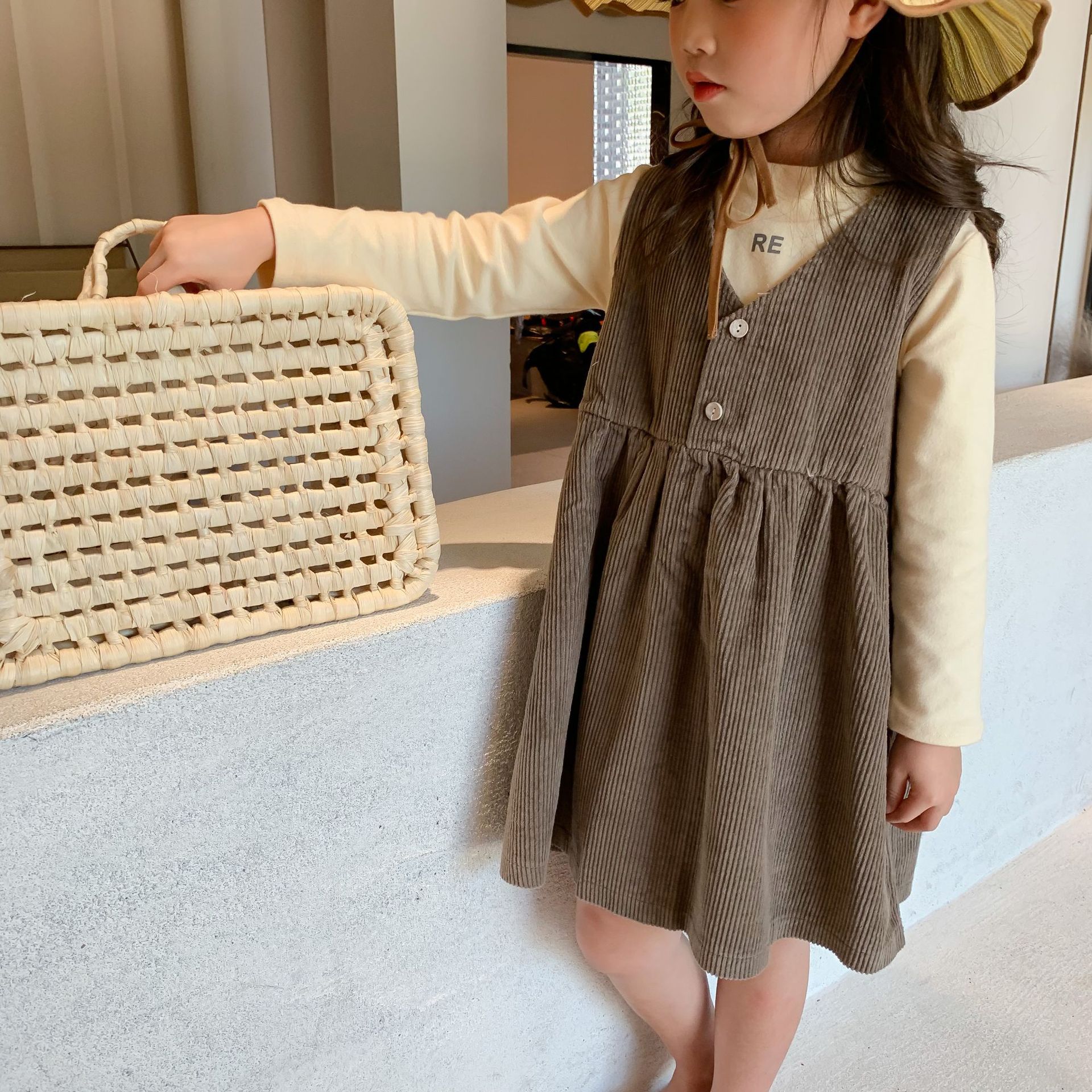 Corduroy sundress for girls