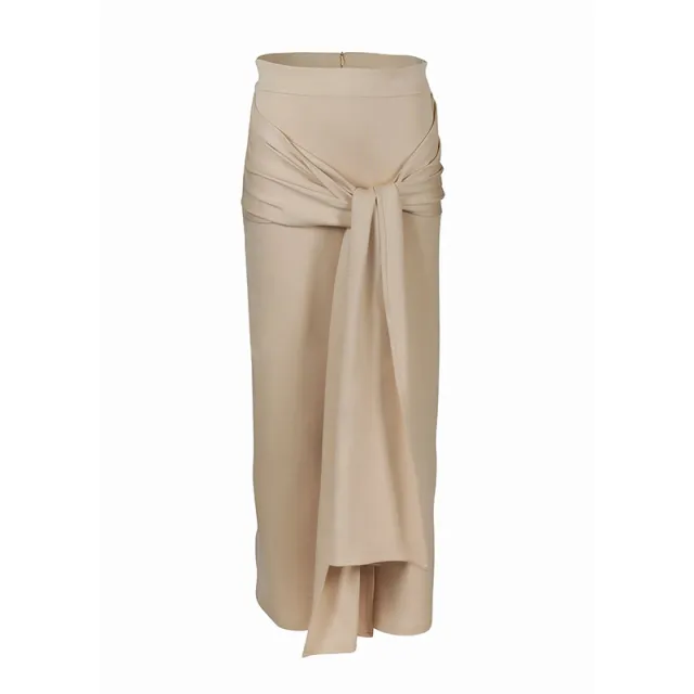 Women's lace solid color Muslim bag hip skirt Khaki - Shop at LoveMi