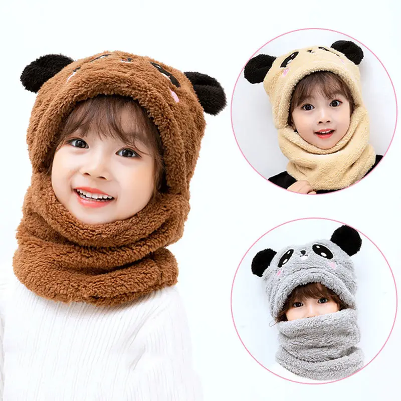Winter Boys and Girls Bib Hat One-piece Baby Hat