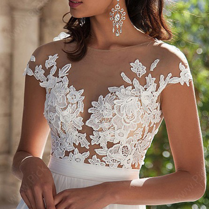 Lace split evening dress