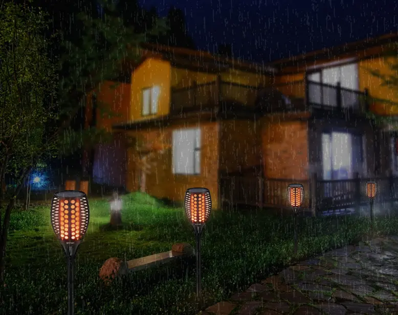 Solar Lantern Courtyard Flame Torch Flare Light Outdoor Waterproof