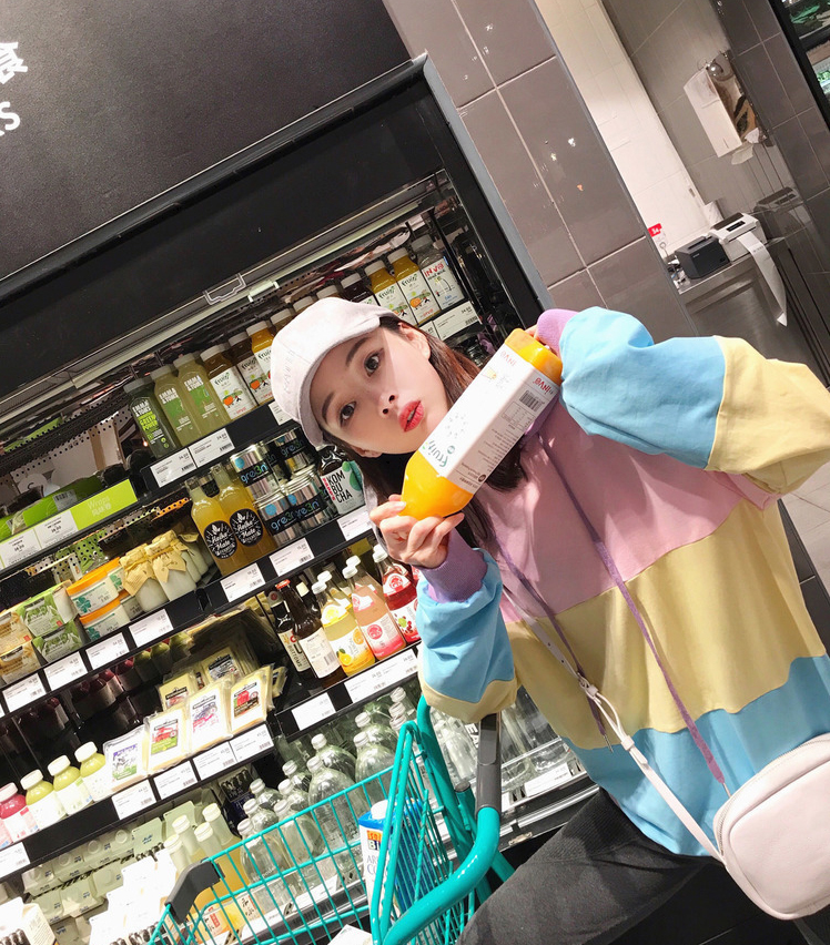 Spring new candy color hooded drawstring sweater pullover shirt college wind long sleeve jacket female