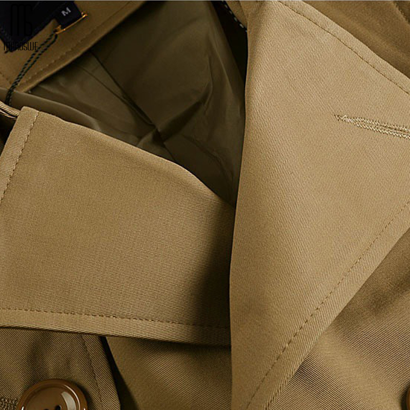 Mid-length men's trench coat