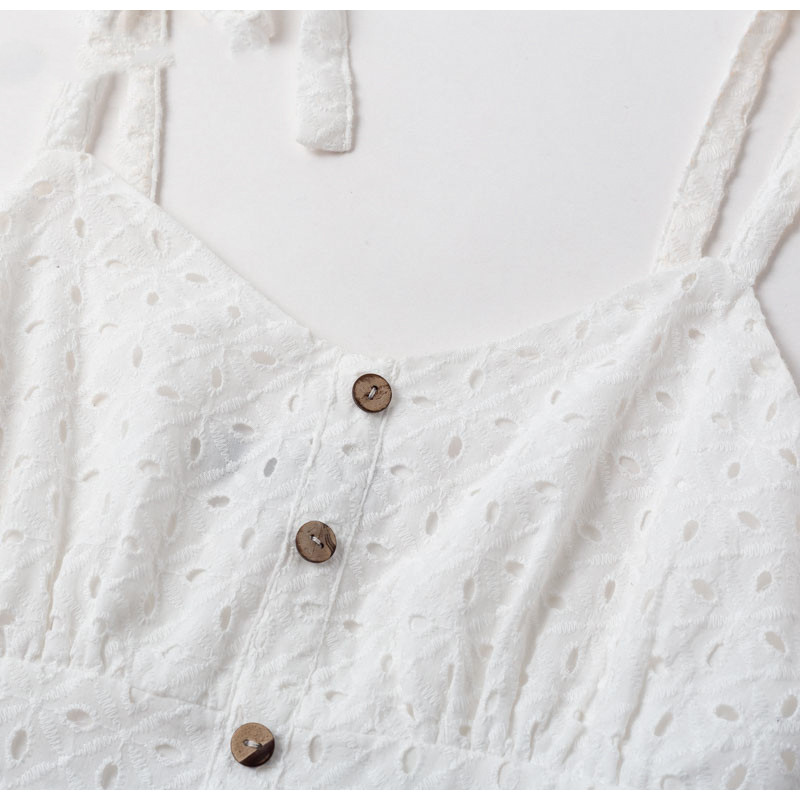 Bowknot shoulder embroidered women's dress