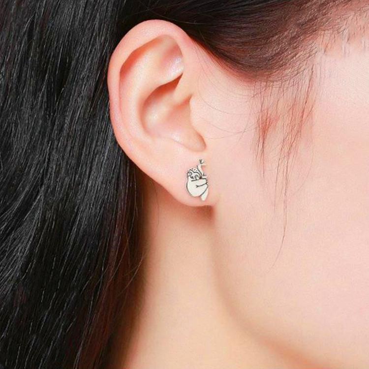 Cute animal small tree lazy Earrings