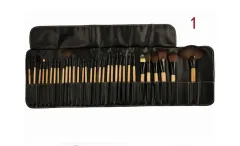 32 black wood colour rayon makeup brush professional makeup brush set - Wood Colour - View 1