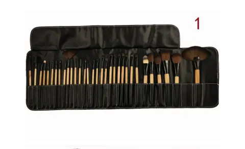 32 Black Wood Color Rayon Makeup Brush Professional Set