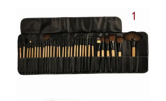 32 black wood color rayon makeup brush professional makeup brush set Wood Color - Shop at LoveMi