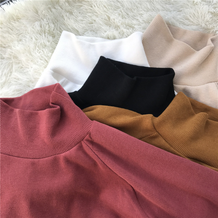 Turtleneck sweater women lazy Korean style