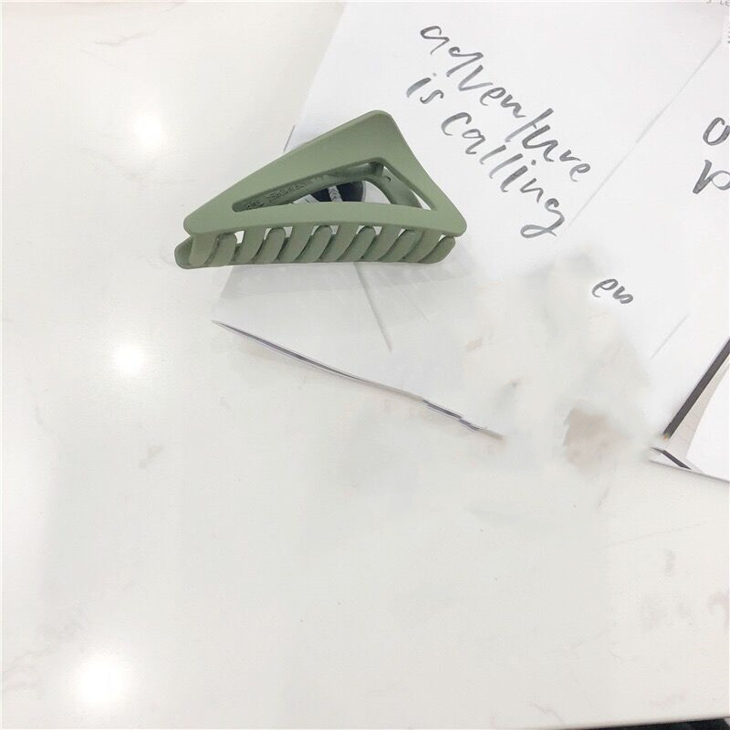 Retro ins wind frosted texture color plastic hairpin new Green - Shop at LoveMi