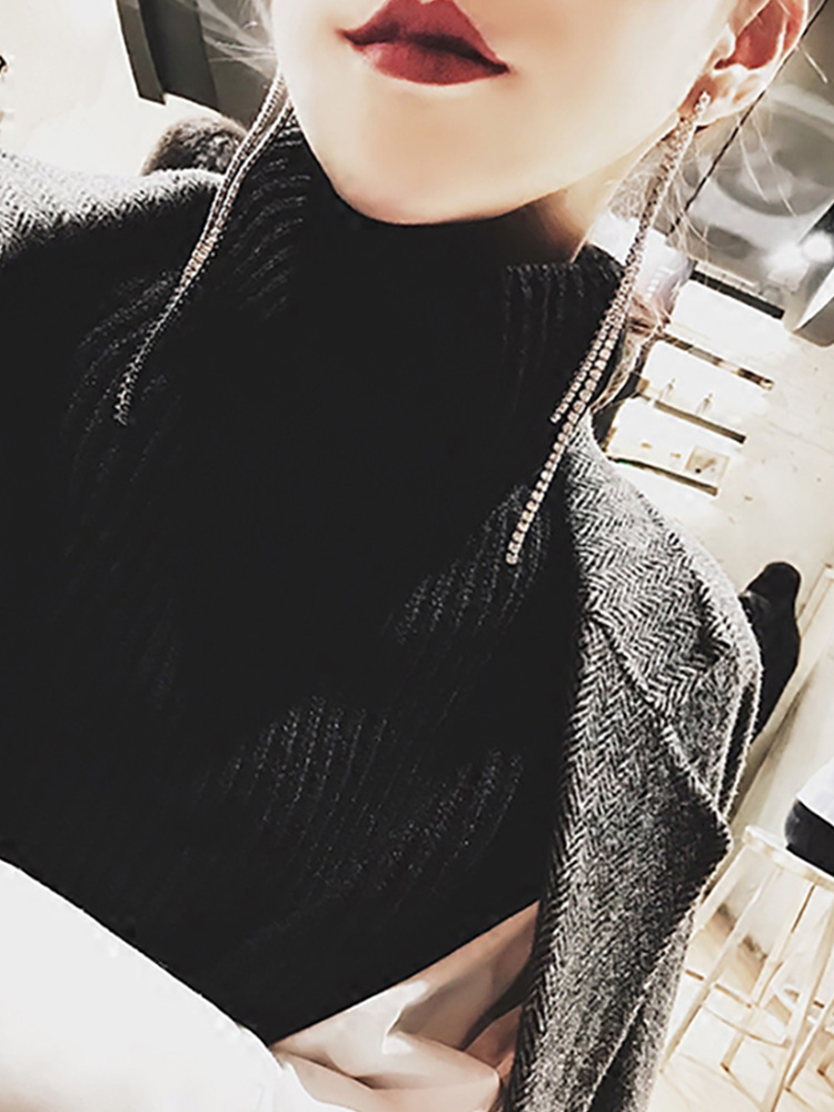 Silver needle long tassel earrings female