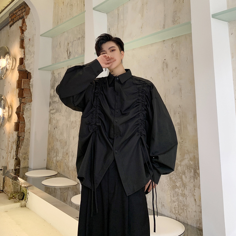 Japanese pleated long sleeved shirt