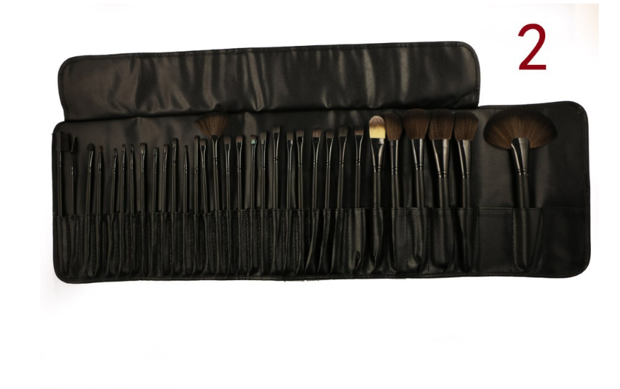 32 black wood color rayon makeup brush professional makeup brush set Black - Shop at LoveMi