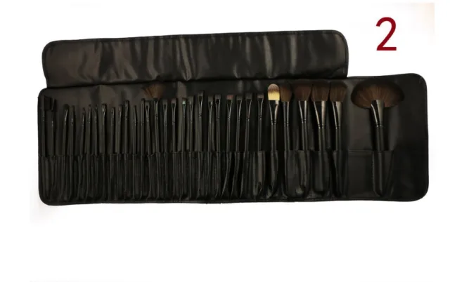 32 black wood color rayon makeup brush professional makeup brush set Black - Shop at LoveMi