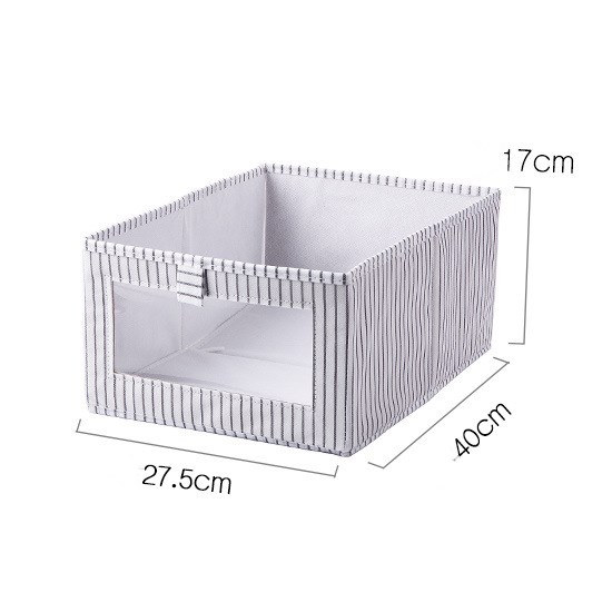 Non woven folding sundries storage box White Vertical Stripes - Shop at LoveMi