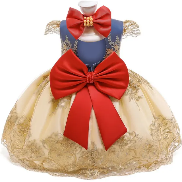 Baby Princess Dress 1-3 Years Old Gold Lace